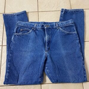 LLBean Men Flannel Lined Jeans Blue Denim Straight Leg Size 40x34‎ Warm Winter